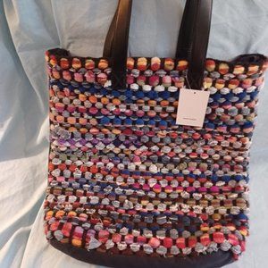 Boiyi Boho rainbow fabric ethnic tribal tote bag purse New with tags